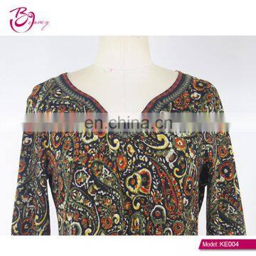 2017 Newest Kaftan Style Big Size Heart Printing One Piece Ropa Mujer Tunic for Mature Woman photo-5