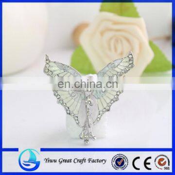 Zinc alloy and diamond brooch angels