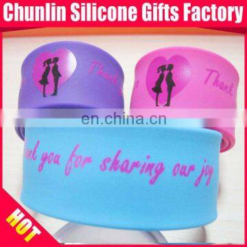 Printing Silicone Slap Bracelet as Wedding GIfts for Lover