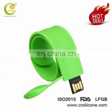 Great Quality Christmas Gifts Present Wristband Ruber Drive Foldable Silicone Bracelet Usb Flash Drive