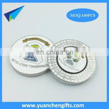 2017 hot selling 40mm coin with course score card full color enamel