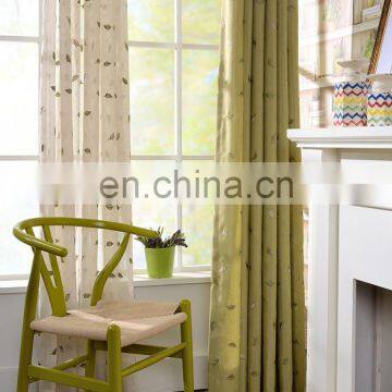 Fantasy Leaf Pattern Elegant Plain Embroidered Texture Linen Curtain for Decor photo-2