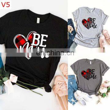 2020 Valentine Couples Lovers T-Shirt Women Casual Tops Tshirt Love Heart Print Short Sleeve Blouse T-Shirt Tee Female photo-4