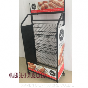 Metal Mesh Basket Shelf Bakery Removable Tiered Bread Wire Display Rack photo-5