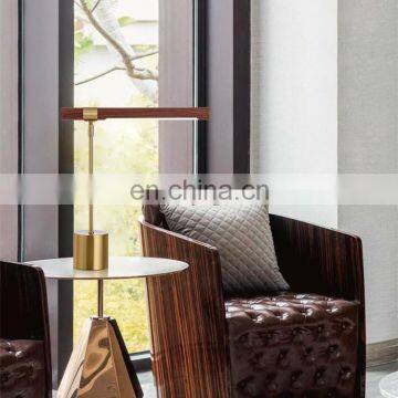 DDP Shipping Nordic Modern Design Wood Mental Bedside LED Wooden Luxury Table Lamp for Hotel Livingroom photo-5