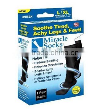 Brand New Miracle Socks As Seen On TV Black Unisex Pain Relieving Socks (L/XL, BLACK)