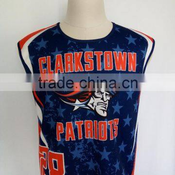 100%polyester Men's Performance Reversible Sublimation Print Tank Top photo-3