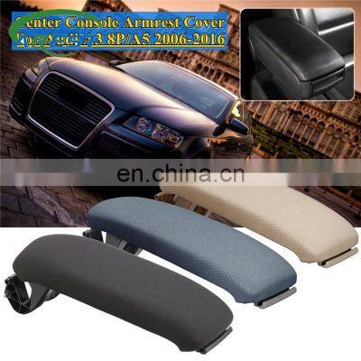 Cloth Leather Center Console Arm Rest Storage Box Lid Cover Armrest Latch cover Car Pad For Audi A3 8P/A5 2003-2012