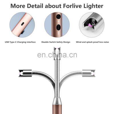 Electric Rechargeable Arc Lighter With LED Battery Display Flexible Neck USB Lighter for Candles Gas Stoves Camping Barbecue photo-3