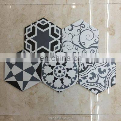 Non-slip modern house vinyl hexagon bathroom flooring tile and wall decoration