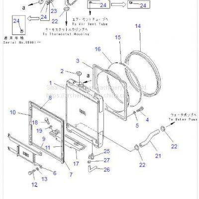 Copper Radiator for Bulldozer , 154-03-00171 Bulldozer Spare Parts, 154-03-001711Bulldozer Radiator