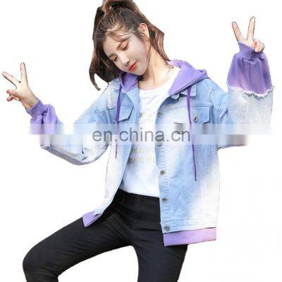 Wholesale custom new cartoon print student denim jacket female temperament casual sports baseball spring and autumn jacket