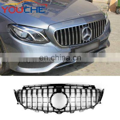 GT R style front bumper grille grill for Mercedes Benz E class W213 2016-2020 silver & black