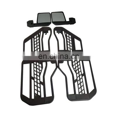 Steel tube half doors with mirror for Jeep Wrangler Unlimited 4 doors JL 2018+