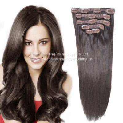 Natrual Color Clip-in Human Hair Extension with Factory Price