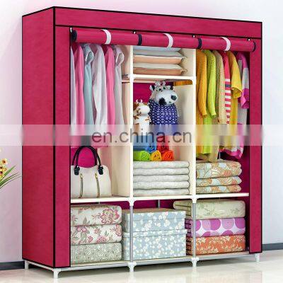 Cheap Bedroom Furniture Portable Baby Kids Closet Storage Organizer Cabinet Foldable Customized Modern Fabric Wardrobe