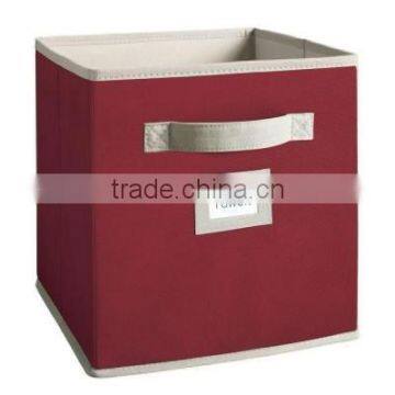 Non-woven storage boxes, Folding Basket with small pvc pocket