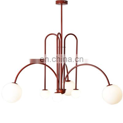 Europe Modern Contracted Glass Chandelier Nordic Creative Bedroom Living Room Dining Room Pendant Light