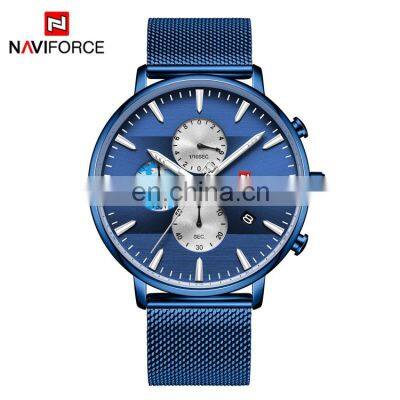 NAVIFORCE NF9169 Men Quartz Watch Simple Luxury Fashion Waterproof Mesh Watches For Mens On Sale