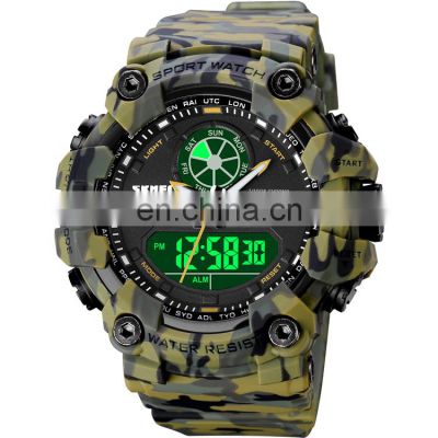 New arrival classic men digital watch brand Skmei 1818 support OEM custom logo army green camouflage wristwatch