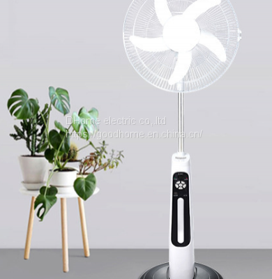 16 inch rechargeable solar floor fan Large capacity battery with lighting mobile phone charging emergency standing fan