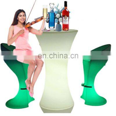 High quality modern led luminous bar table for coffee shop night club