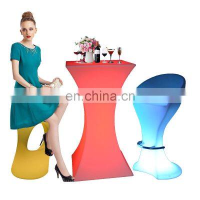 tables and chairs for events /Rechargeable rgb colors glow night club furniture chair illuminated led fancy Bar Furniture Sets