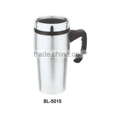 450ml double wall travel mug with plastic inner,stainless steel outer BL-5015