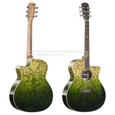 OTIS guitar factory green colour light 41 inch solid top wood acoustic guitar