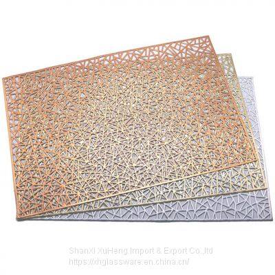 Rectangle PVC Hollow Decorative Mat Thermal Insulation Non-slip Dining Table Creative Western Placemat photo-4