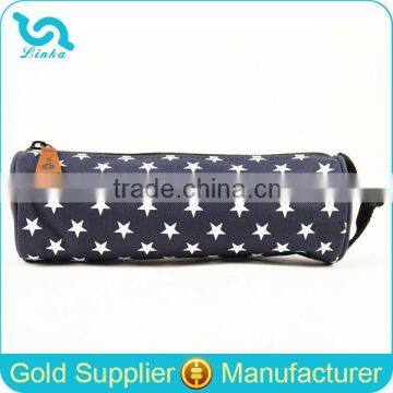 Star Printing Durable Polyester Cylinder Pencil Case For Girls