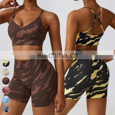 Wholesale Clothing 2 Piece Suit Quick Dry Butt Lift Camouflage Sport Bra Leggings Gym Fitness Sets Seamless Yoga Set For Women photo-4