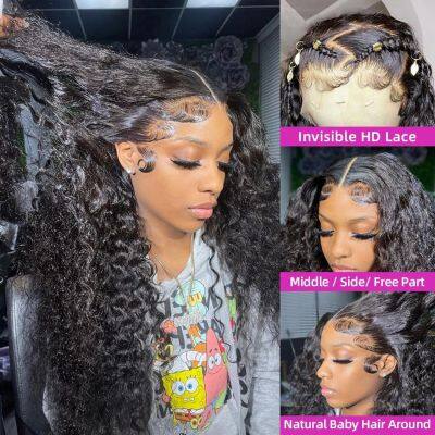 30 32inch Curly 13x6 HD Transparent Lace Frontal Wigs Loose Deep Wave 5x5 Glueless Wig 13x4 Short Bob Human Hair Lace Front Wigs photo-2