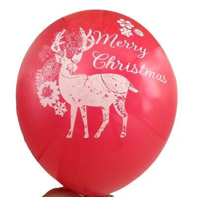 Hotselling 2.8g Thick 12inch logo Printing Merry Christmas Happy Birthday Party Decoration Balloon in Bulk