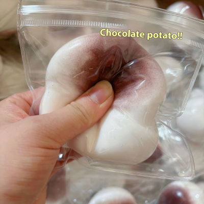 Creative PVC Fluid Potato Simulation Squeeze Toys Slow Rebound Decompression Vent Stall Kneading Music Plastic Bread Dafu for photo-5