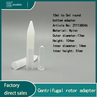 Centrifuge Adapter 15ml Pointed Bottom to 0.2ml/1.5ml/2ml/5ml Sleeve Converter, Nylon Material
