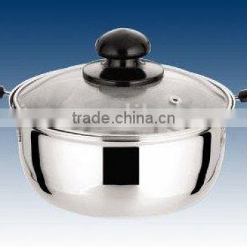 stainless steel 304 milkpot,stockpot with glass/stainless steel lid