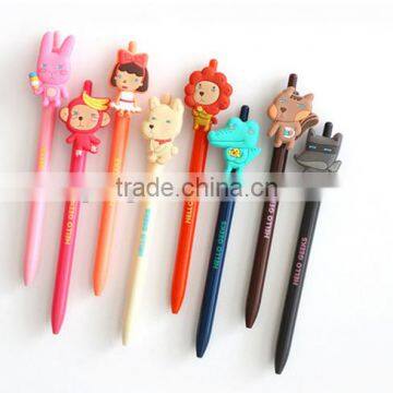 Cartoon creative cartoon stationery office stationery/Promotional cute ball pen/custom make plastic rubber gel pen