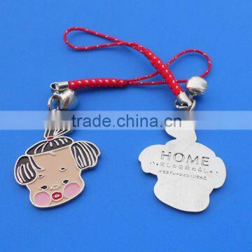 soft enamel metal phone charm with bell