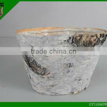 hand made planter cheap birch bark flower pot