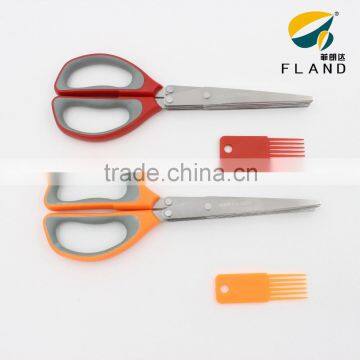YangJiang Factory manufacture stainless steel multi blade scissors with clean comb