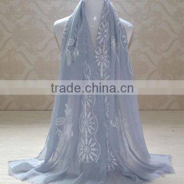 Autumn Winter Korean Fashion 3D Embroidery Design Cotton Scarf Ladies Pashmina Shawl photo-5