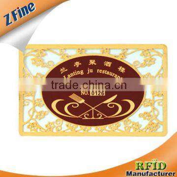 Stainless Steel/gold hollow out Metal Card /metal busniess card