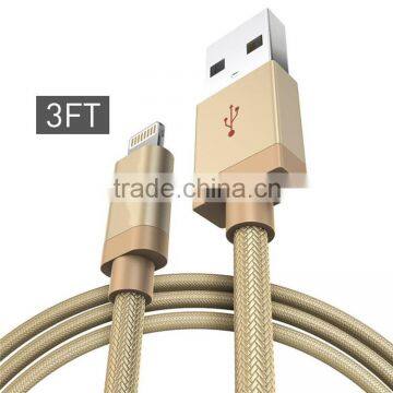 Nylong & TPE Mfi Original 8 Pin Circular Connector Wholesale USB Cable for IOS