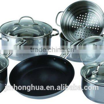 10 PCS stainless steel non stick cookware set