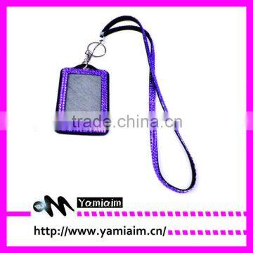 Crystal Retractable Rhinestone Lanyards With Id Badge Holder