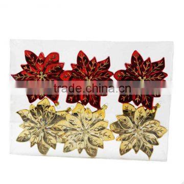 2016 new wholesale christmas ornament suppliers blowout colorful poinsettia / Christmas flower