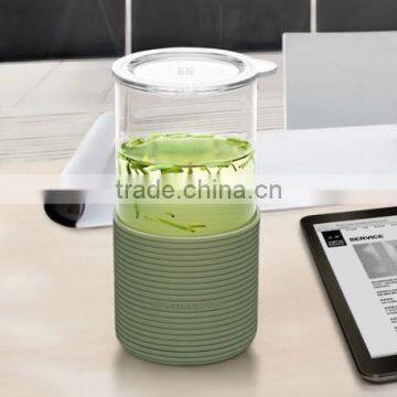 New Arrival! "SAMADOYO" Glass Tea Cups With Lid With Silicon Sleeve Factory Supply