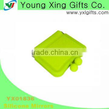 Mini Folding Silicone Compact Mirror/Hot Sales Low Price Promotional Compact Mirror
