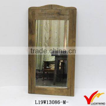 farming rectangle antique wooden framed wall mirror